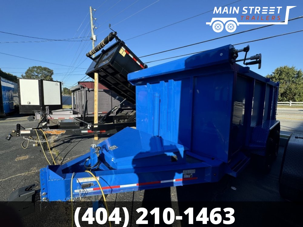 6X12 DUMP TRAILER WITH 48" HEIGHT, TARP, 7GUAGE BODY AND BED, BLUE COLOR