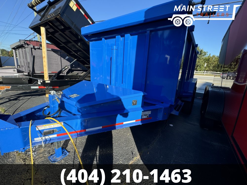 6X12 DUMP TRAILER WITH 48" HEIGHT, TARP, 7GUAGE BODY AND BED, BLUE COLOR