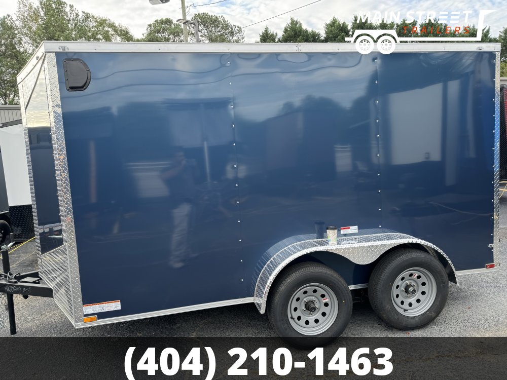 7X12 T/A .080 POLY CORE INDIGO BLUE, CHROME AND ONE PEICE ROOF