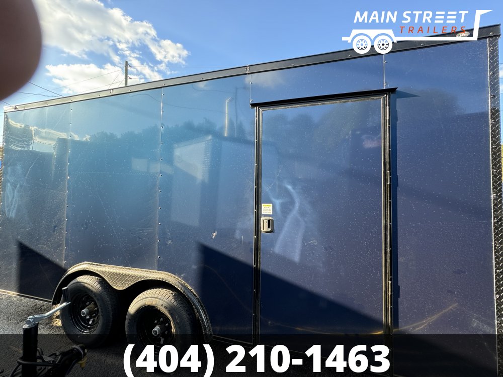 8.5X16 TA INDIGO BLUE, BLACK OUT, 7' INTERIOR HEIGHT A/C, INSULLATED AND METAL WALLS AND CEILLING