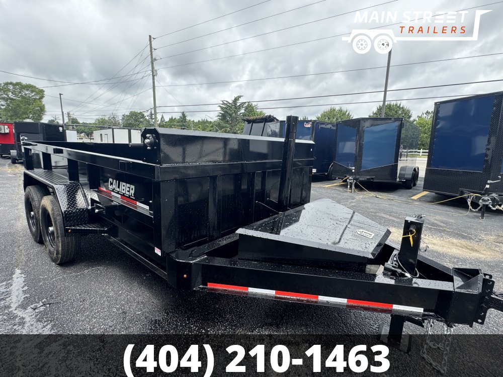 7X14 BLACK DUMP TRAILER WITH 7 GUAGE BODY AND BED AND 14K AXLES