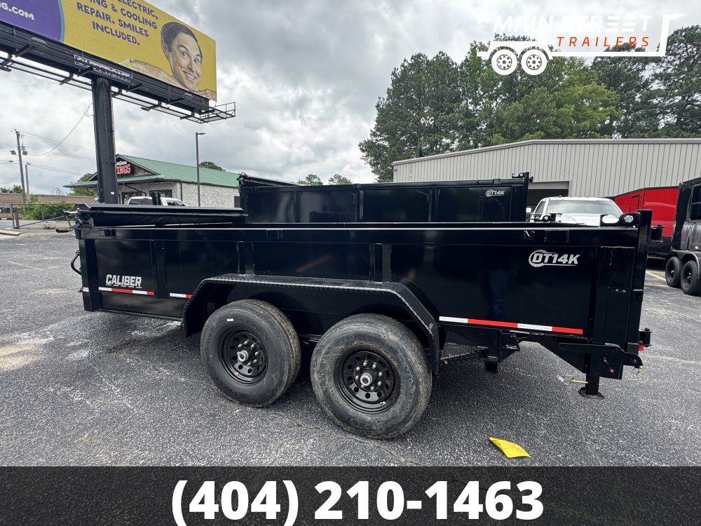 7X14 BLACK DUMP TRAILER WITH 7 GUAGE BODY AND BED AND 14K AXLES