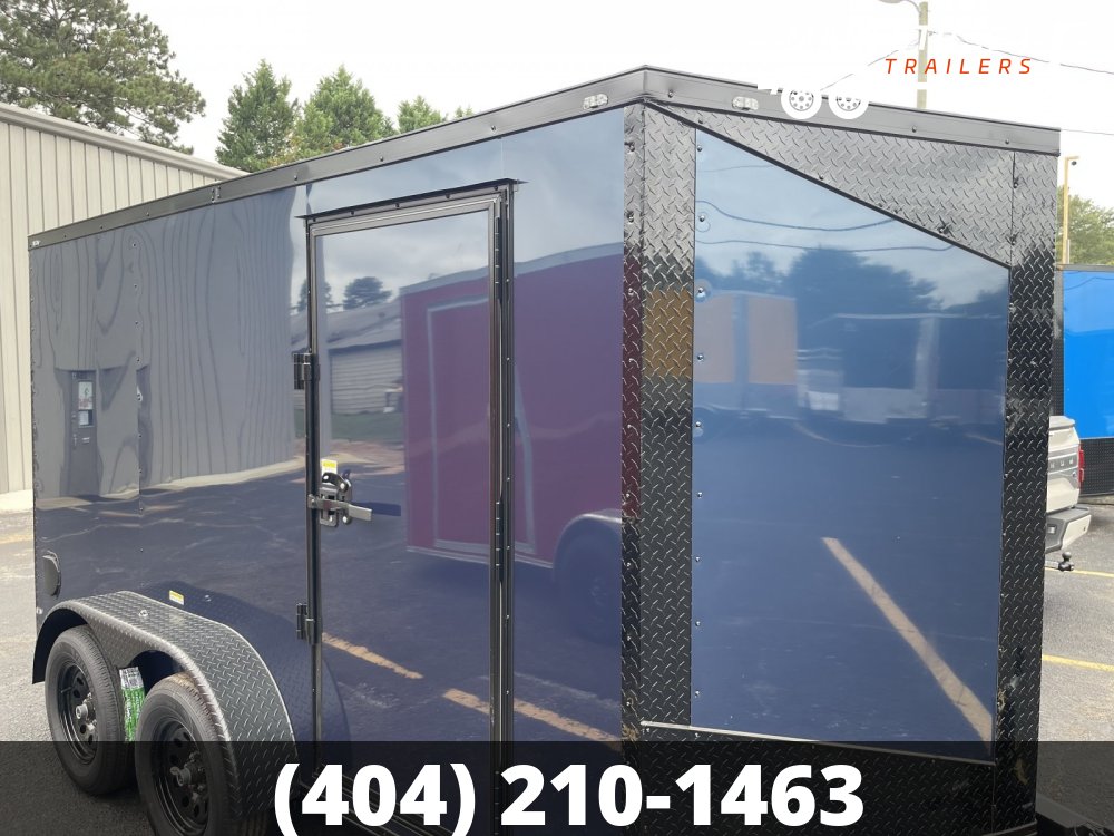 7X12 T/A INDIGO BLUE BLUE WITH BLACK OUT PACKAGE AND ONE PIECE ROOF
