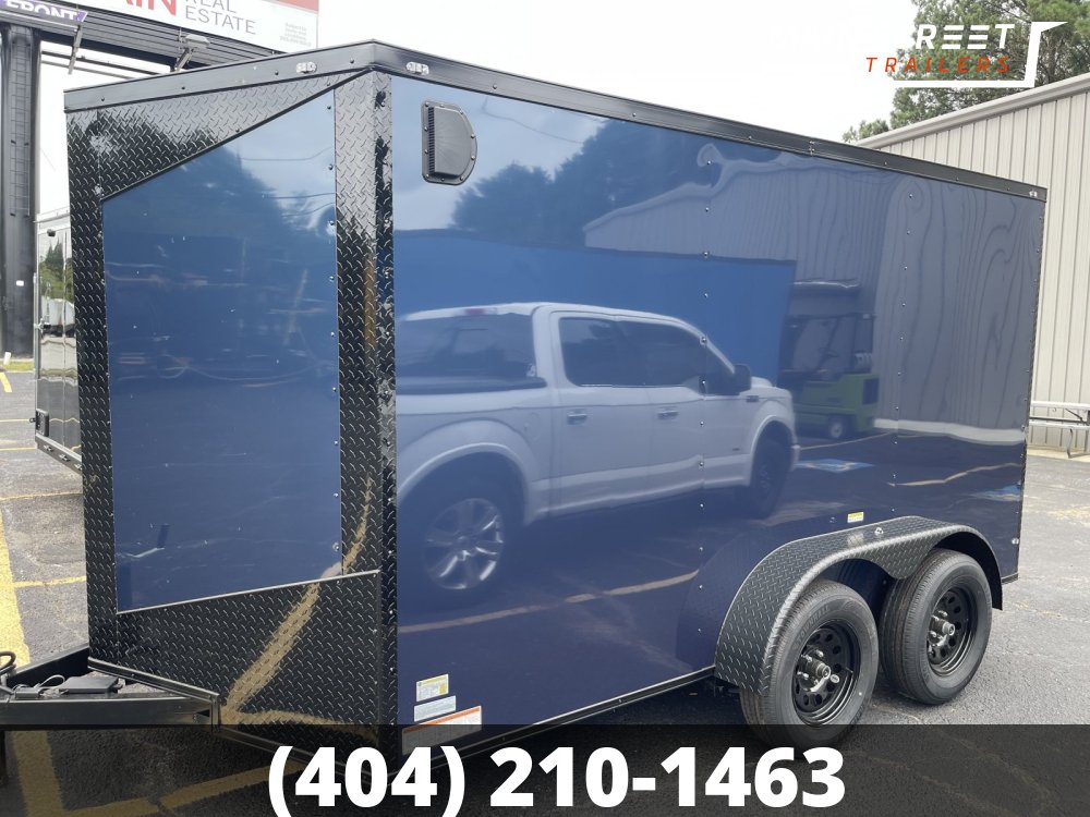 7X12 T/A INDIGO BLUE BLUE WITH BLACK OUT PACKAGE AND ONE PIECE ROOF