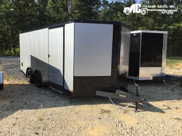 2026 Covered Wagon Enclosed 8.5x20, (2) 5200Lb Drop Torsion Axles, Bar Lock on side door, Silver Pol