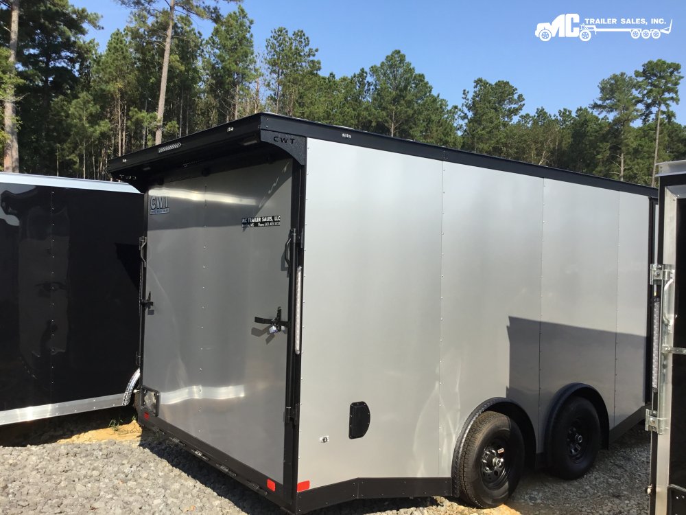 2026 Covered Wagon Enclosed 8.5x20, (2) 5200Lb Drop Torsion Axles, Bar Lock on side door, Silver Pol