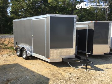 2026 Covered Wagon Enclosed 7x14, (2) 3500lb Axles Charcoal Poly EXT