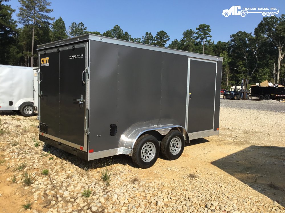 2026 Covered Wagon Enclosed 7x14, (2) 3500lb Axles Charcoal Poly EXT