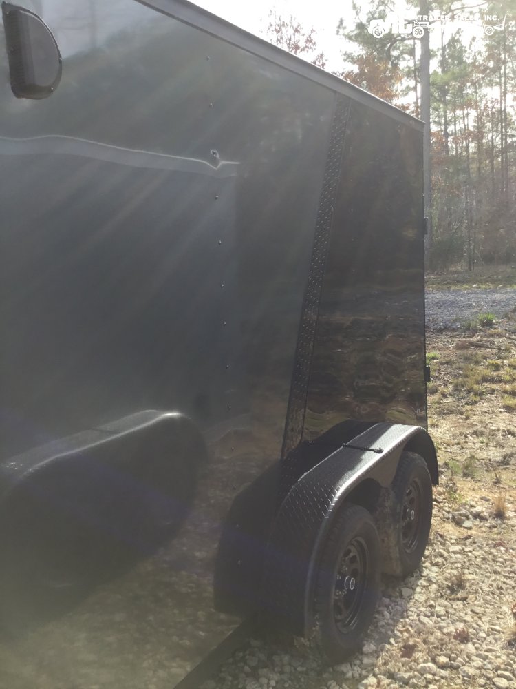 2026 Enclosed Covered Wagon 7x12 T/A 2 tone Grey And Black 7' interior