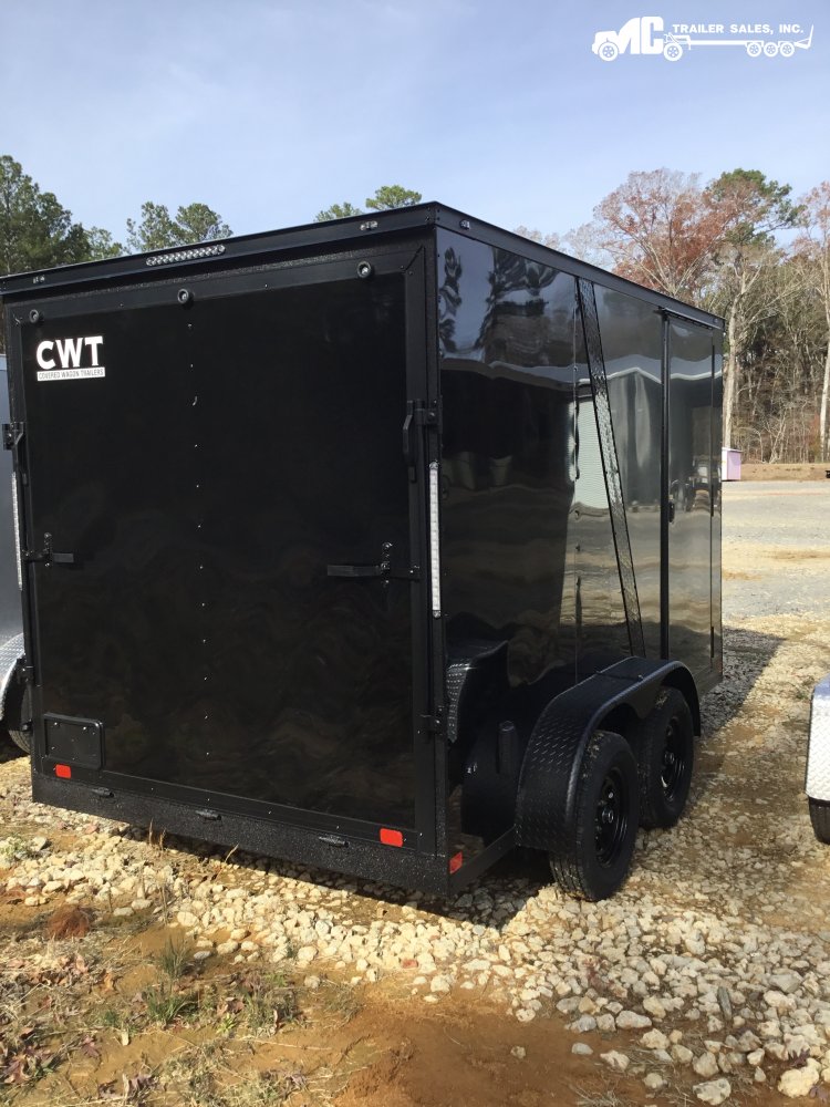 2026 Enclosed Covered Wagon 7x12 T/A 2 tone Grey And Black 7' interior