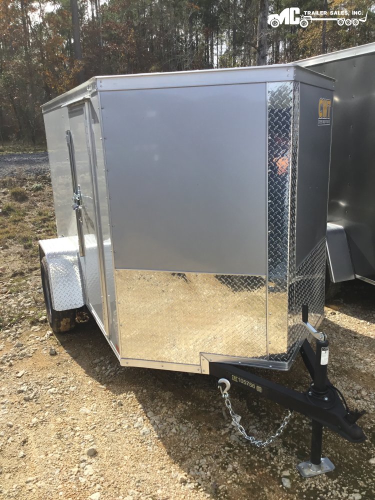2026 Covered Wagon Enclosed 5 x 8 S/A 24" Side door, Rear Ramp, Side Barlock Silver Frost