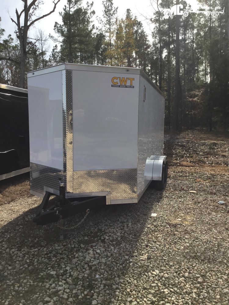 2026 COVERED WAGON ENCLOSED 7X16 T/A 2-5200LBS 8KJack Steel Floor E-TRACK Polycore White Landscape E