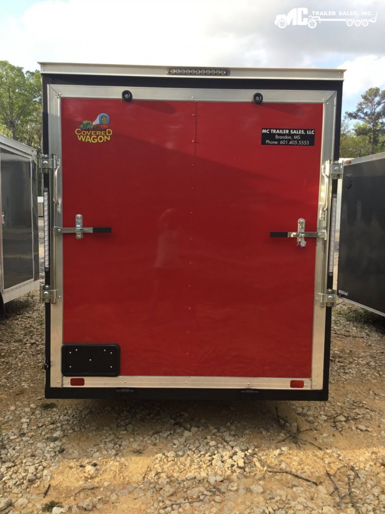 2025 Covered Wagon 6x12 Enclosed 6'6 Interior Height 1-3500lb Axle Red