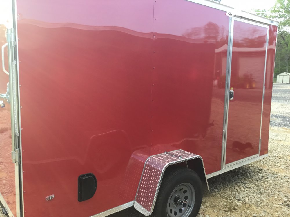 2025 Covered Wagon 6x12 Enclosed 6'6 Interior Height 1-3500lb Axle Red