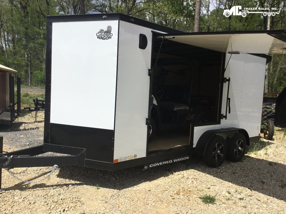 2025 Covered Wagon Enclosed 7x16 2-3500lb Axles, Poly, UTV Escape Door