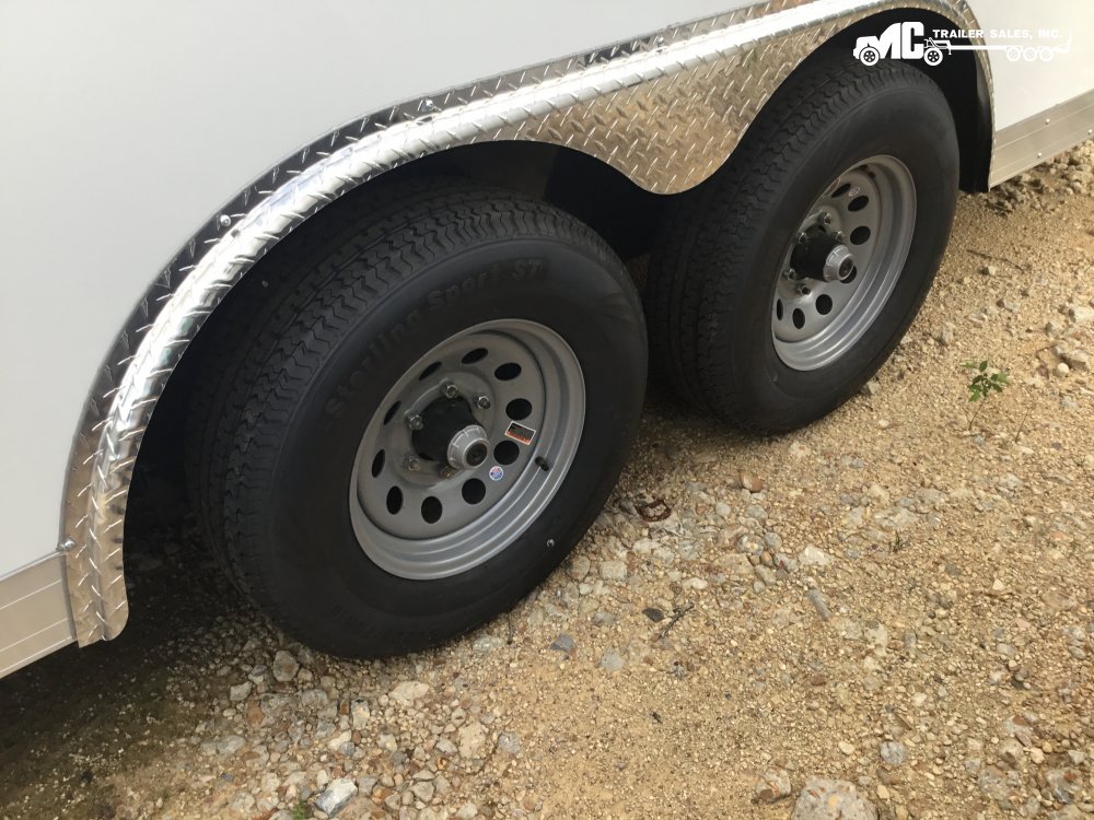2025 Covered Wagon Enclosed 8.5x20, (2) 5200Lb Drop Axles, Bar Lock on side door, White, step, 2 5/1