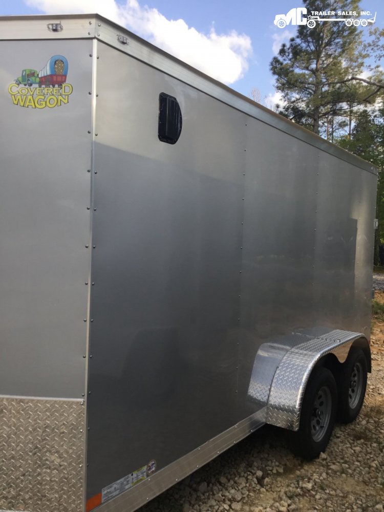 2025 Covered Wagon Enclosed 7x14, (2) 3500lb Axles, diamond fenders, insulated roof