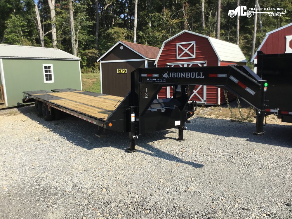 2026 Iron Bull Gooseneck102"x25 With 5' Dovetail 12" I-Beam LED Lights Low Profile Spare Tire 2-10K 