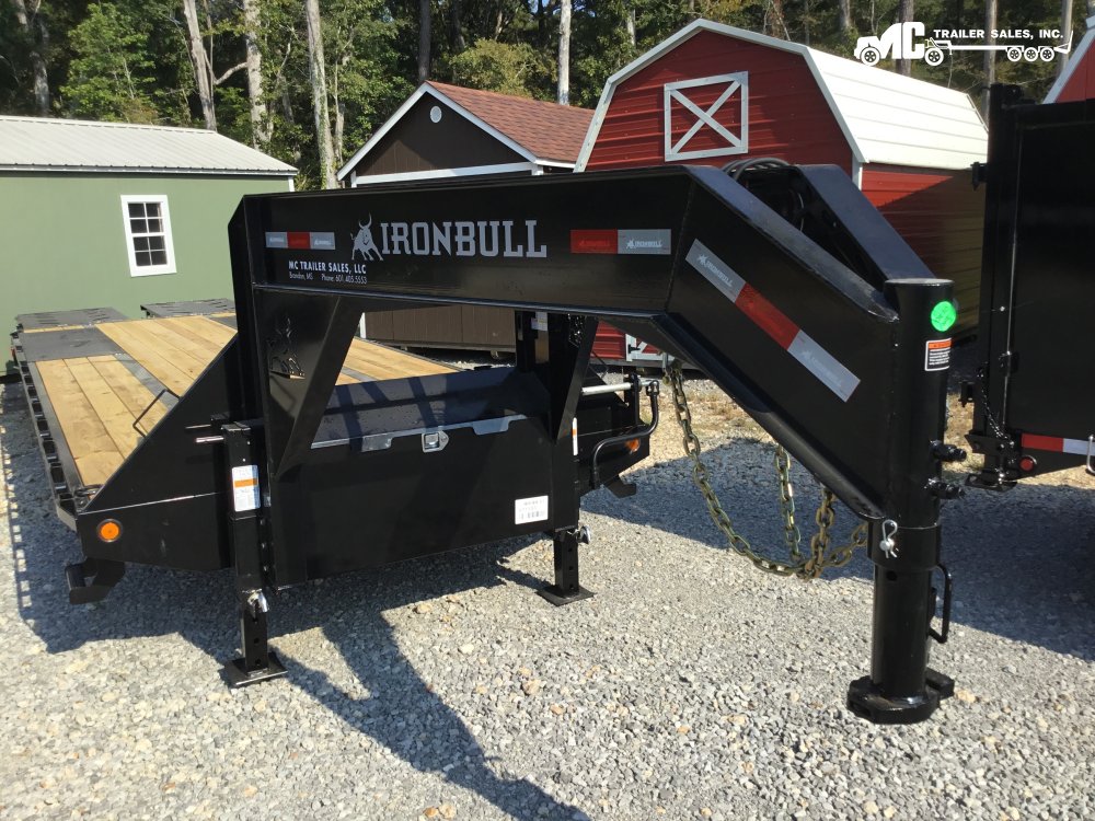 2026 Iron Bull Gooseneck102"x25 With 5' Dovetail 12" I-Beam LED Lights Low Profile Spare Tire 2-10K 