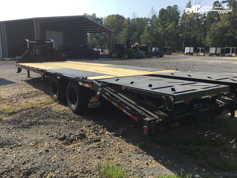 2026 Iron Bull Gooseneck102"x25 With 5' Dovetail 12" I-Beam LED Lights Low Profile Spare Tire 2-10K 
