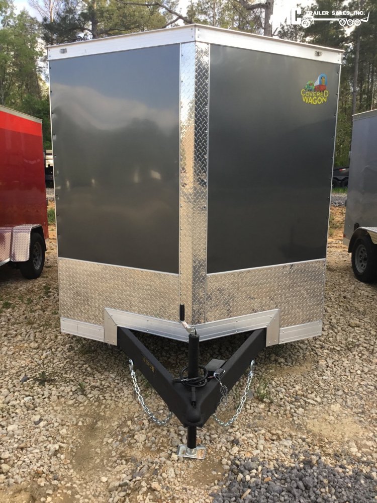 2025 Covered Wagon Enclosed trailer, 7x16 (2) 3500lb Axles, Gray, insulated roof, diamond fenders