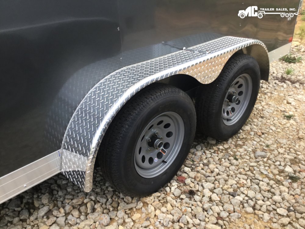 2025 Covered Wagon Enclosed trailer, 7x16 (2) 3500lb Axles, Gray, insulated roof, diamond fenders