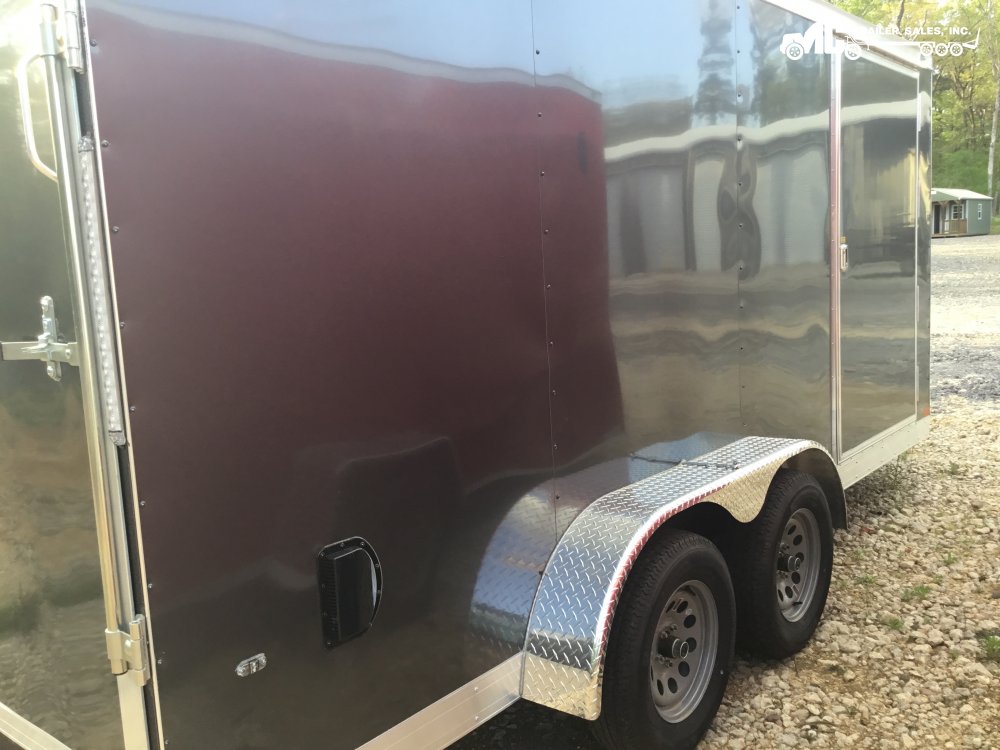 2025 Covered Wagon Enclosed trailer, 7x16 (2) 3500lb Axles, Gray, insulated roof, diamond fenders