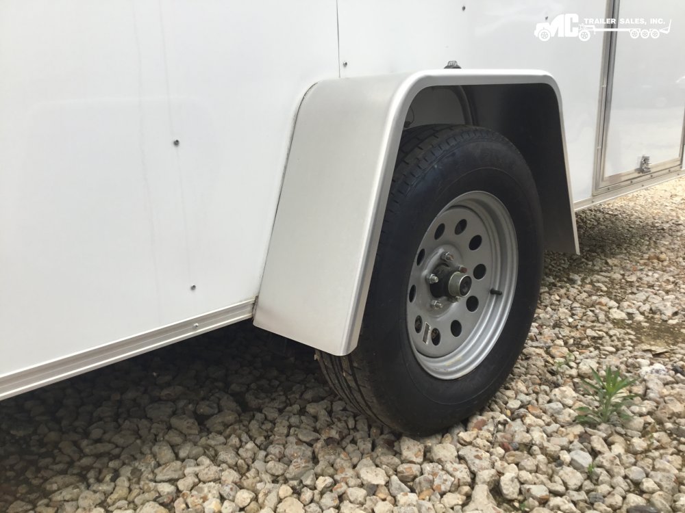 2025 Triple R Enclosed 7x12 S/A ramp back door w/ side door, roof vent WHITE