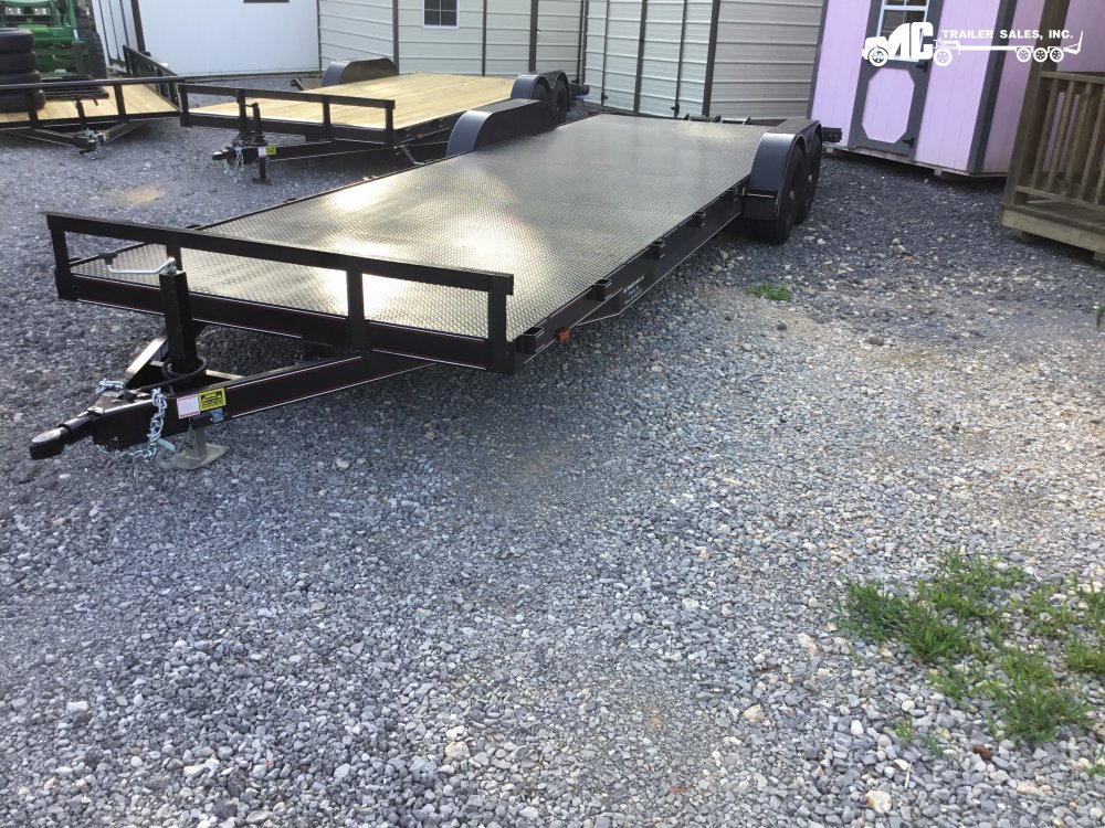2025 Triple R Utility 82" x 22' + 2' 2-5200lbs, Car Hauler Diamond Plate Floor Slide in Ramps @ Rear
