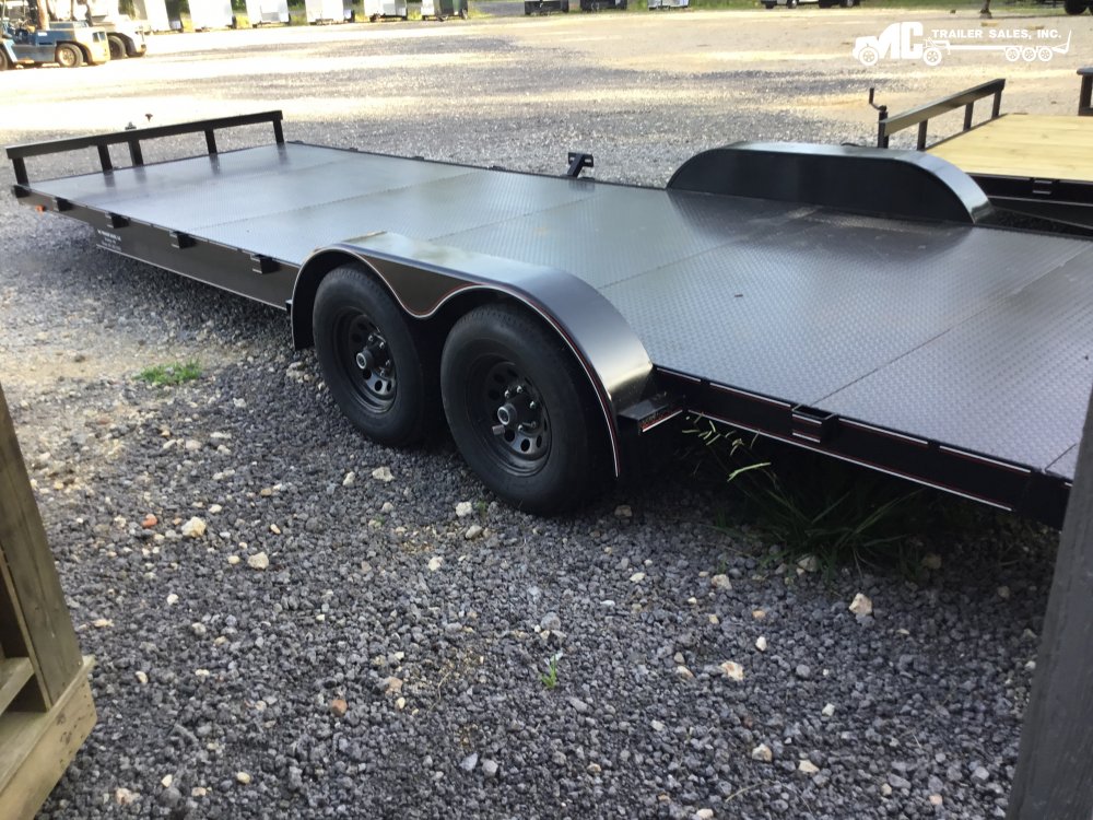 2025 Triple R Utility 82" x 22' + 2' 2-5200lbs, Car Hauler Diamond Plate Floor Slide in Ramps @ Rear