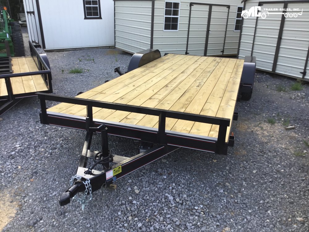 2025 Triple R Utility 82" x 18' + 2' 3500lbs, Car Hauler Slide in Ramps @ Side 2" ball