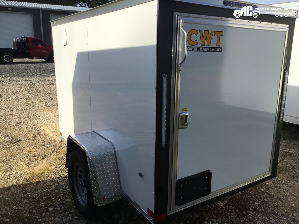 2025 Covered Wagon Enclosed 5 x 8 S/A WHITE