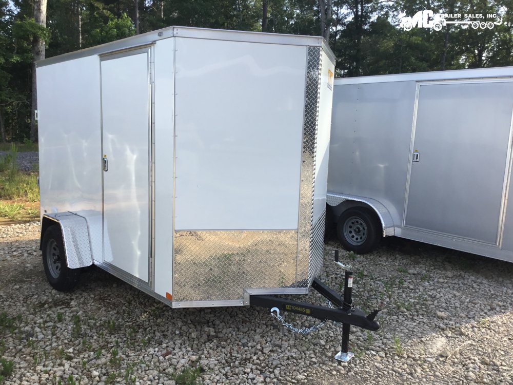 2025 Covered Wagon 6x10 S/A White ramp gate side door