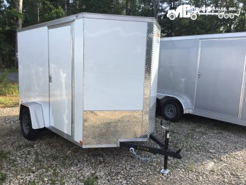 2025 Covered Wagon 6x10 S/A White ramp gate side door