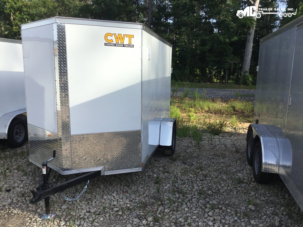 2025 Covered Wagon 6x10 S/A White ramp gate side door