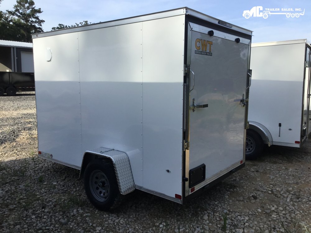 2025 Covered Wagon 6x10 S/A White ramp gate side door