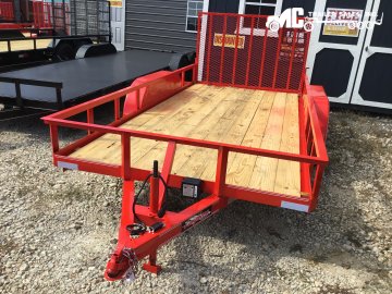 2026 Longhorn Utility 77x14 T/A 4x3 angle 2-3500lbs 4' Gate Brake Away Kit 1- Brake RED