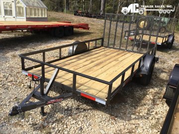 2026 Longhorn Utility 77x12 S/A 3x2 angle 1-3500lbs 4' Gate GRAY