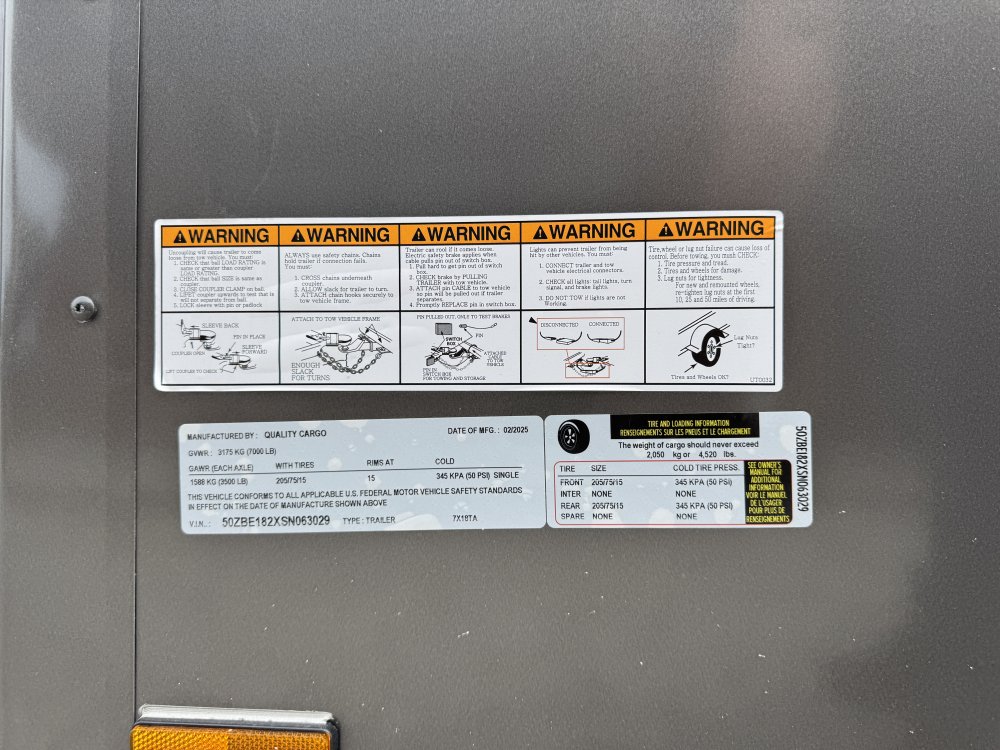 7x18 7K Quality Cargo Enclosed Cargo