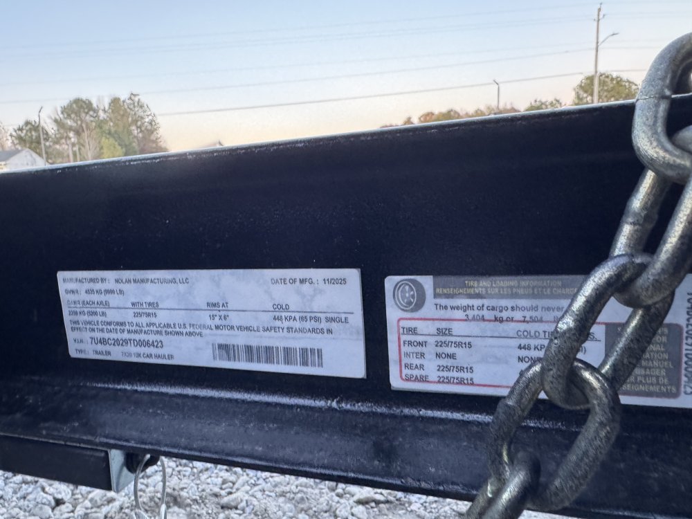 7x20 10K Nolan Flatbed Car Hauler