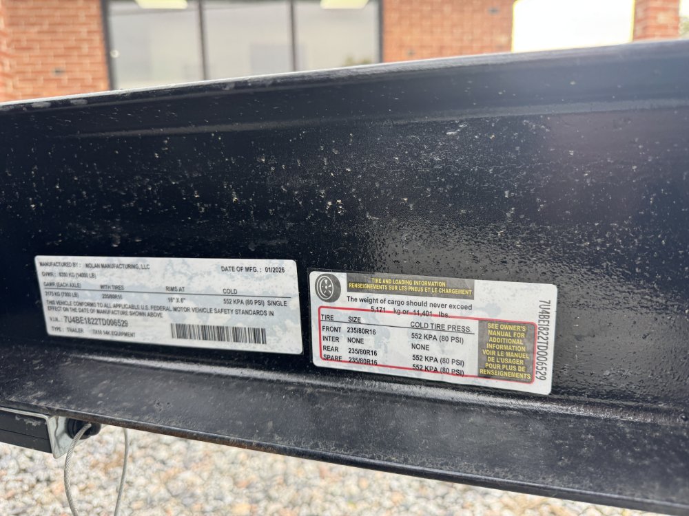 7x18 14K Nolan Equipment