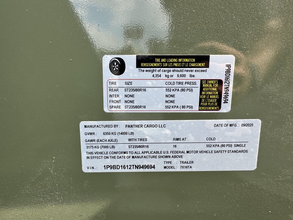 7x16 14K Panther Cargo Dump
