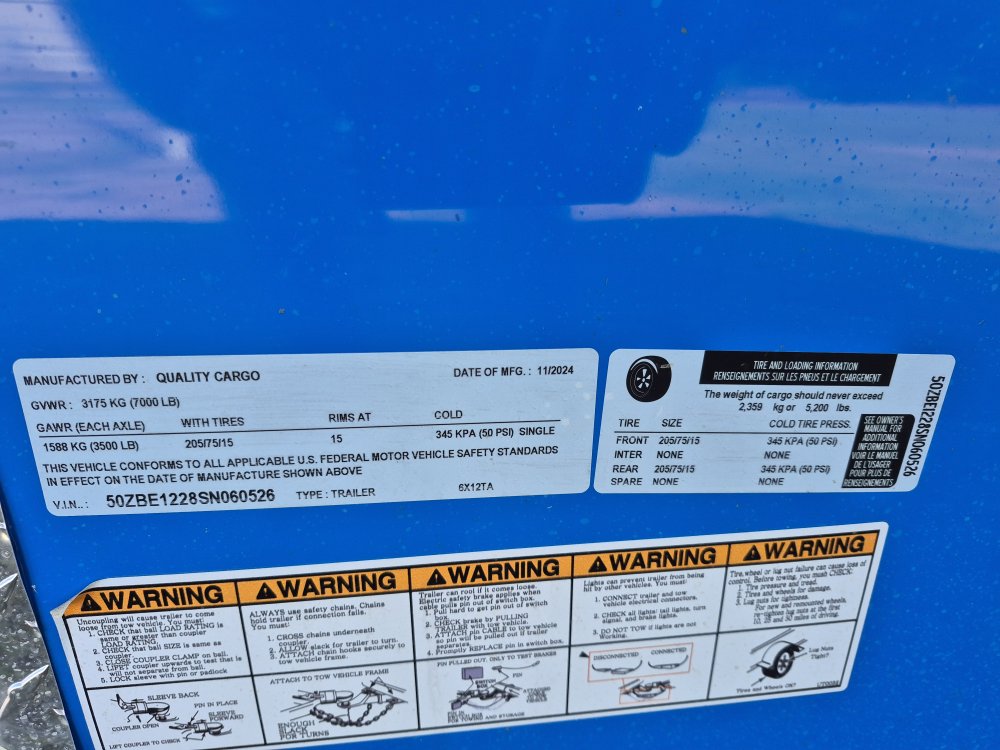 6x12 7K Quality Cargo Enclosed Cargo