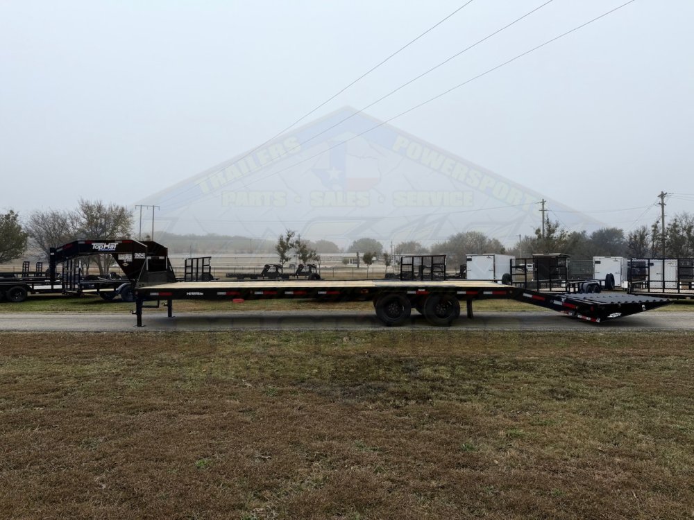 2027 TOP HAT 102" X 25' + 5' GOOSENECK TRAILER WITH JUMBO RAMPS AND SPARE 24,000 GVWR