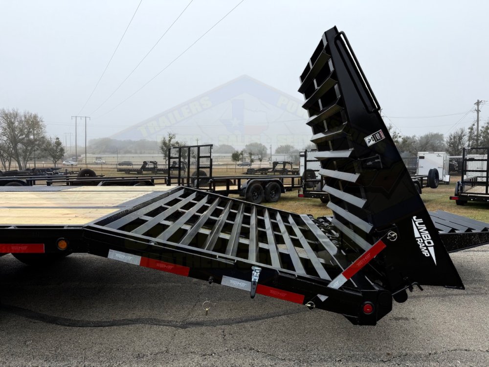 2027 TOP HAT 102" X 25' + 5' GOOSENECK TRAILER WITH JUMBO RAMPS AND SPARE 24,000 GVWR