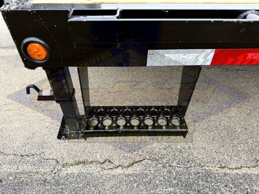 2027 TOP HAT 102" X 25' + 5' GOOSENECK TRAILER WITH JUMBO RAMPS AND SPARE 24,000 GVWR