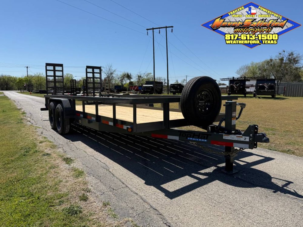 2027 TOP HAT 83" X 20' HD SQUARE TOP UTILITY TRAILER 5XM STAND UP RAMPS, SPARE 14,000 GVWR