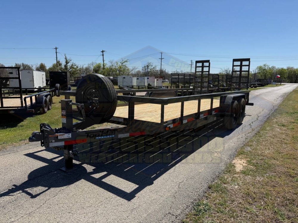 2027 TOP HAT 83" X 20' HD SQUARE TOP UTILITY TRAILER 5XM STAND UP RAMPS, SPARE 14,000 GVWR
