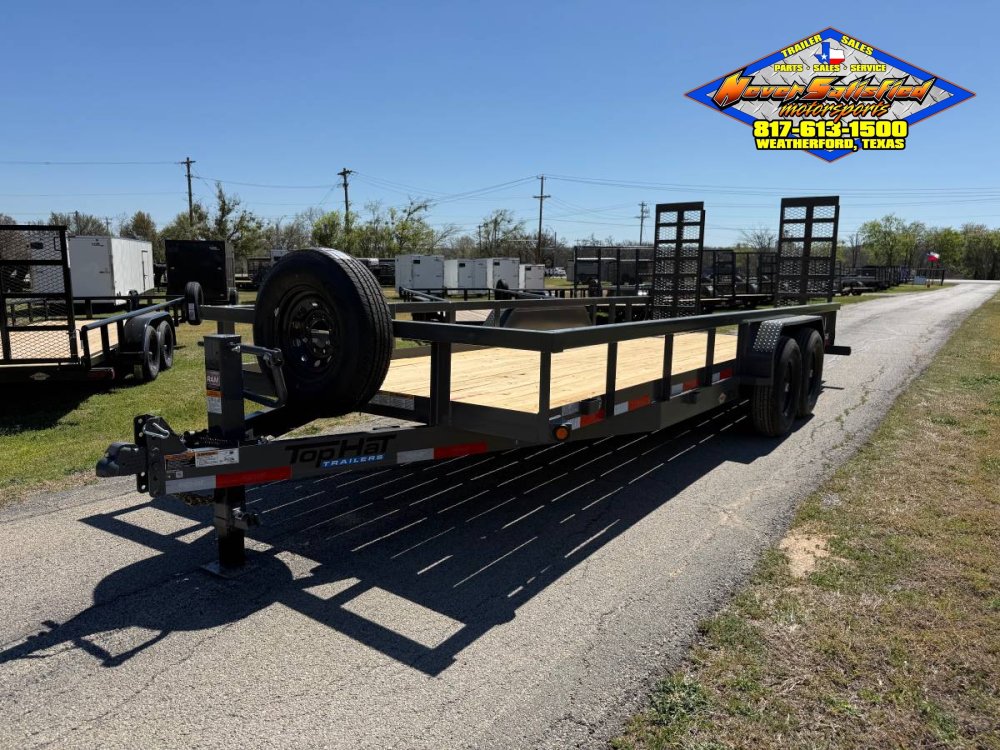 2027 TOP HAT 83" X 20' HD SQUARE TOP UTILITY TRAILER 5XM STAND UP RAMPS, SPARE 14,000 GVWR
