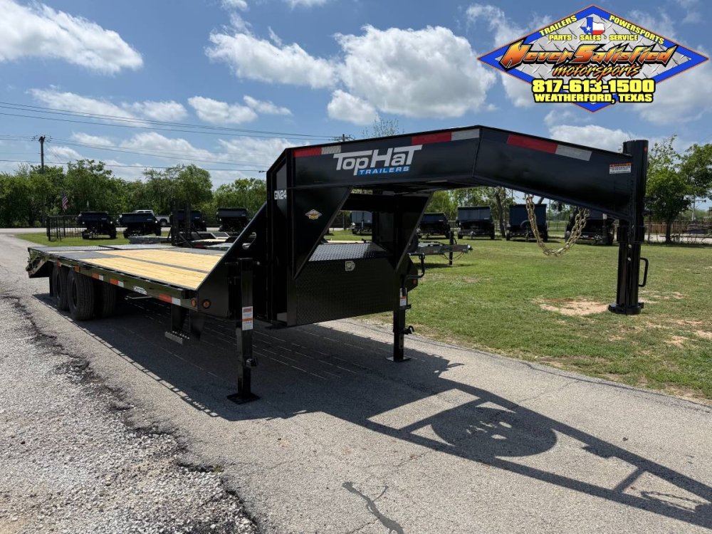 2027 TOP HAT 102" X 20' + 5' GOOSENECK TRAILER WITH JUMBO RAMPS AND SPARE 24,000 GVWR